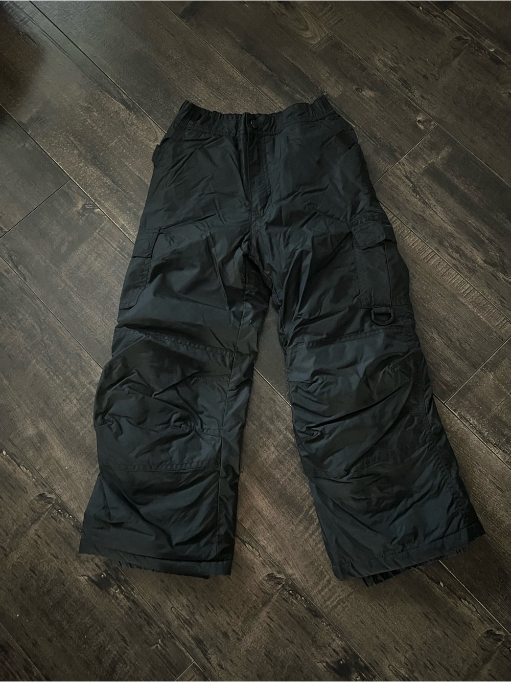 Kids Black Cargo Snow Pants - Outdoor Insulated Shell